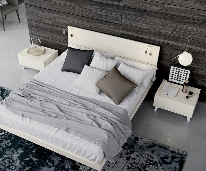 letto minimale bianco